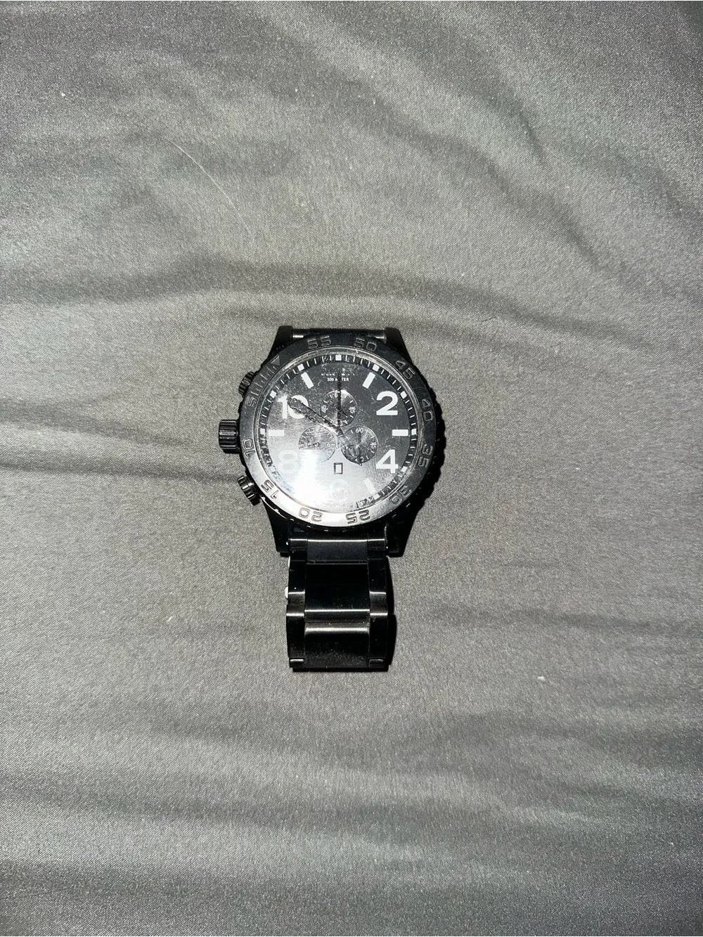 Nixon Black Stainless Chronograph Watch